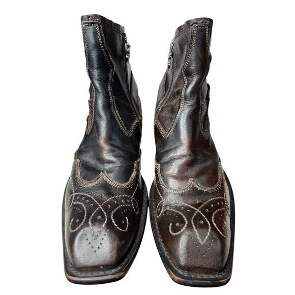 Mark Nason Men’s Rock Never Dies Brown Leather Moto Ankle Boot Size US 11 - Picture 7 of 11